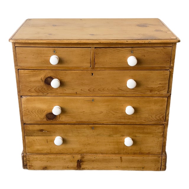 19th Century English Pine Chest of Drawers For Sale