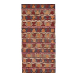 Vintage Karadagh Persian Kilim in Red, Orange & Beige Patterns by Rug & Kilim For Sale