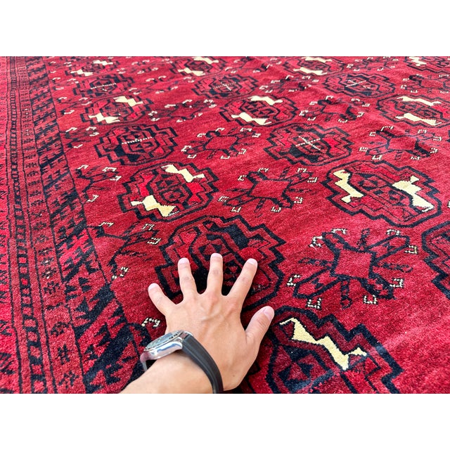 Red Tekke Bokhara Hand-Knotted Wool Rug - 6'10" X 9'8" For Sale - Image 10 of 12