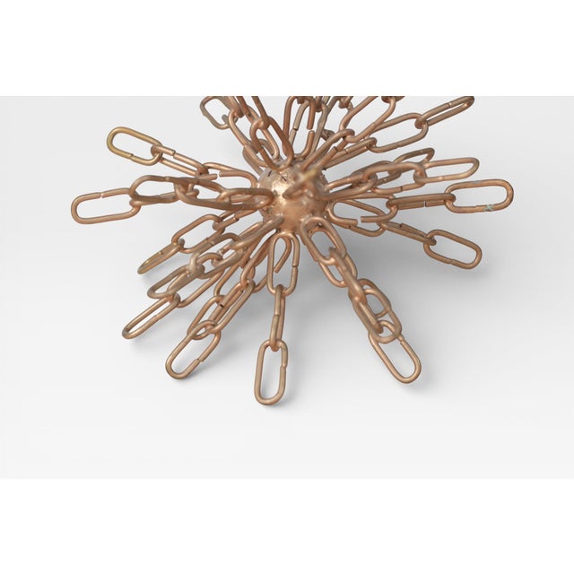 Metal Mid 20th Century Atomic Starburst Gold Metal Chain Sculpture For Sale - Image 7 of 11