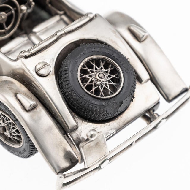 Vintage Silver Mercedes Benz SSK 1928 Roadster Model Car, 1960s For Sale - Image 16 of 18