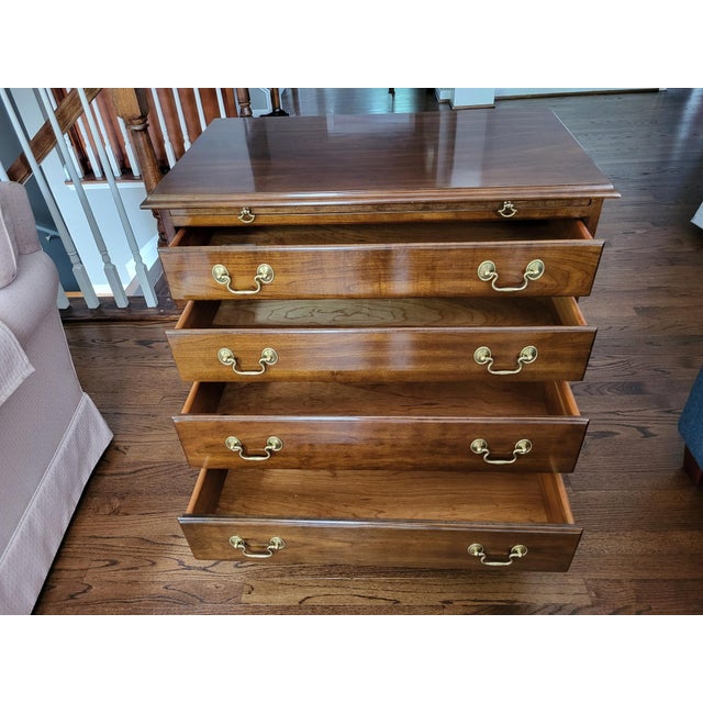Late 20th Century Late 20th Century Stickley Queen Anne Solid Cherry Side Chest For Sale - Image 5 of 8