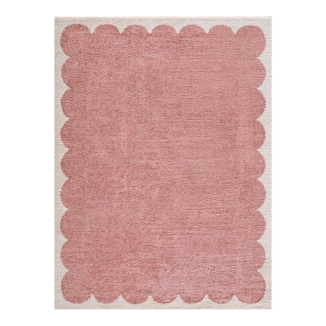 Fossay Shag Machine Woven Rug Pink 6x8 For Sale