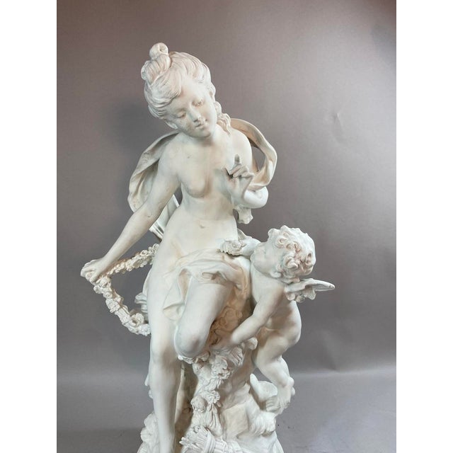 A remarkable 19th-century French Sevres biscuit porcelain sculpture by Louis Auguste Moreau, depicting a graceful...