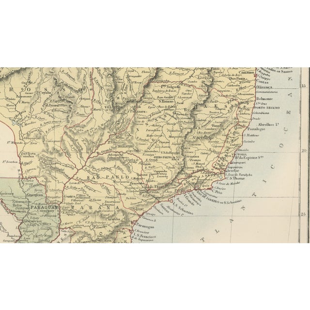 Late 19th Century Antique Brazil Map, 1884 For Sale - Image 5 of 9