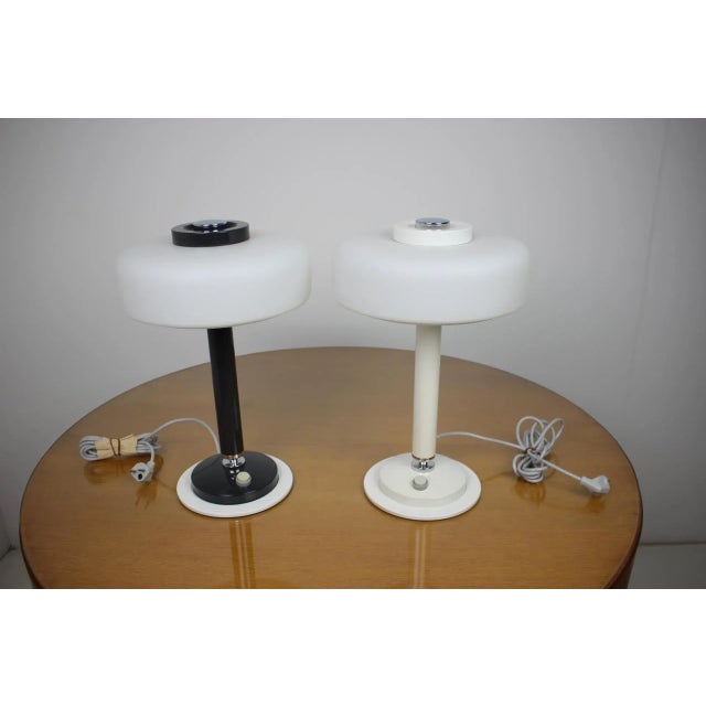 - made in czechoslovakia - made of glass, metal - unused - fully functional - 2x e26 or e27 socket - excellent condition....