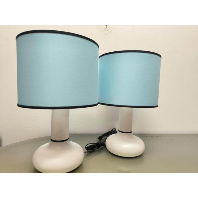 Vintage Blue Table Lamps, 1970s, Set of 2 For Sale - Image 10 of 10