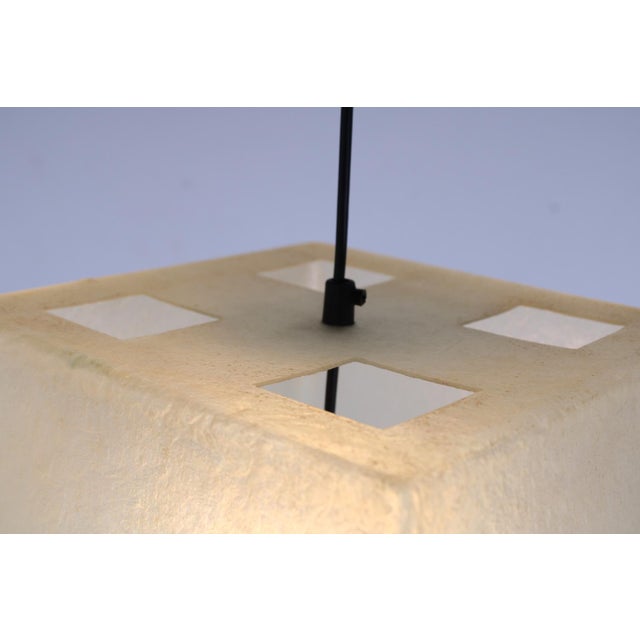 Square Transparent Fiberglass Look Pendant Lamp attributed to Roche Bobois, 1990s For Sale - Image 4 of 16