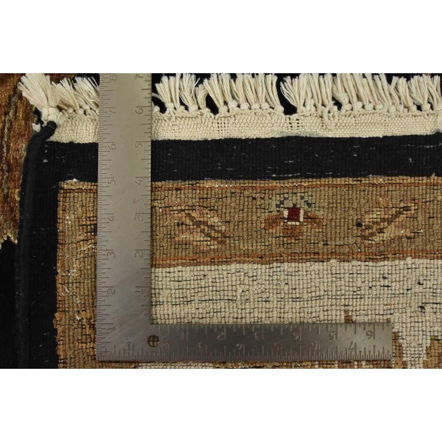 Agra Rug 9’1” X 12’2” Black Woo/Silk Traditional Hand-Knotted Oriental Carpet For Sale - Image 12 of 12