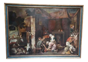 French School Artist, Figurative Scene, Late 1800s, Oil on Canvas, Framed