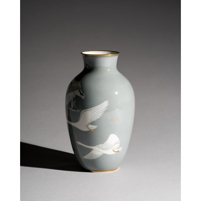 Rosenthal "flying swans" vase, bahnhof selb, germany, 1951 an elegant porcelain vase produced by rosenthal at the bahnhof...