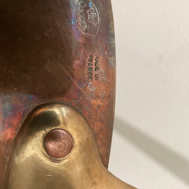 Mid 20th Century Copper With Brass Handle Sauté Pan by Grate and Barrel France For Sale - Image 10 of 12