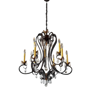 Liebestraum 9 - Light Mahogany Bronze Dining Chandelier by H. A. Framburg