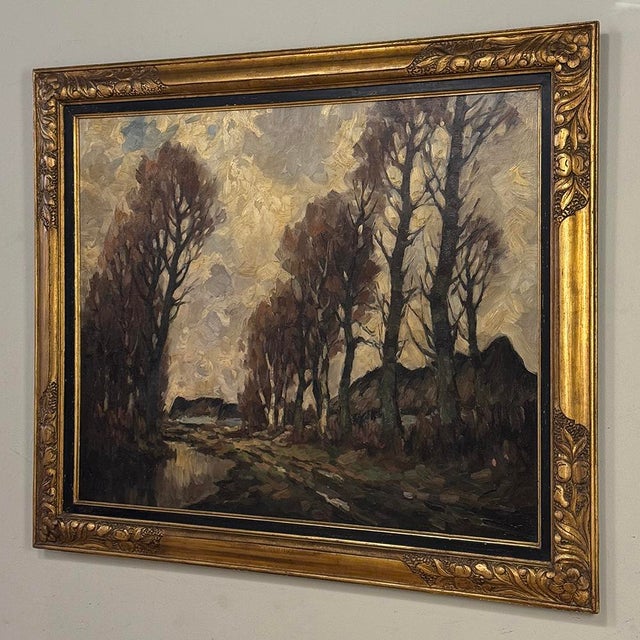 Early 20th Century Framed Oil Painting on Canvas by Leo Libert (1908-1950) 'Autumn in the Campine' For Sale - Image 5 of 17