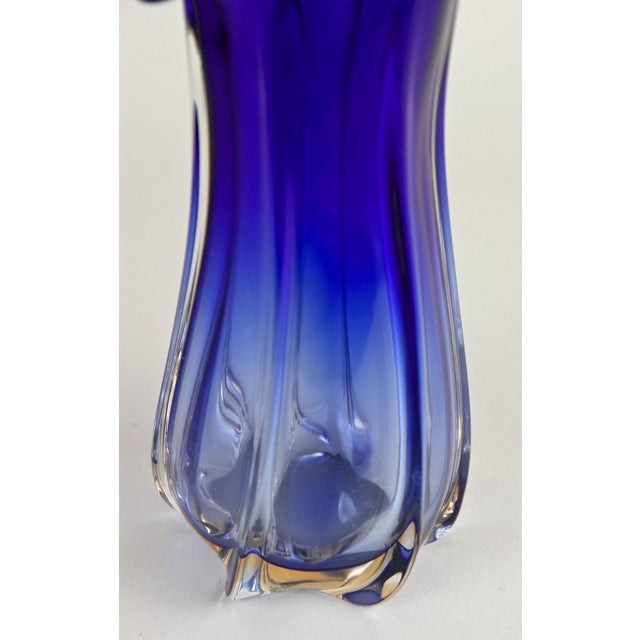 Mid-Century Modern Blue Murano Glass Vase, Italy, 1970 For Sale - Image 4 of 18