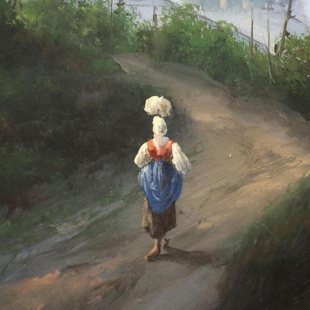 View of Naples, Gouache on Cardboard, Framed For Sale - Image 4 of 12