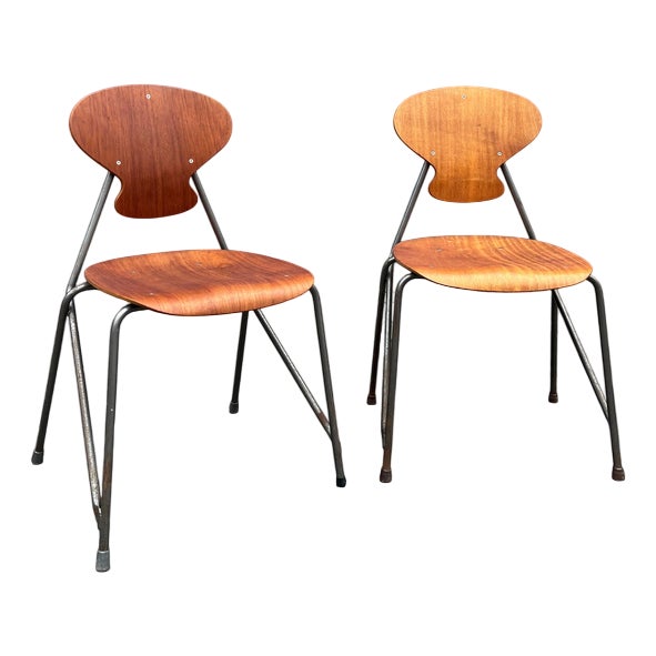 Vintage Bentwood Chairs by Steen Eiler Rasmussen and Kai Lyngfeldt Larsen for Danbork, Set of 2 For Sale