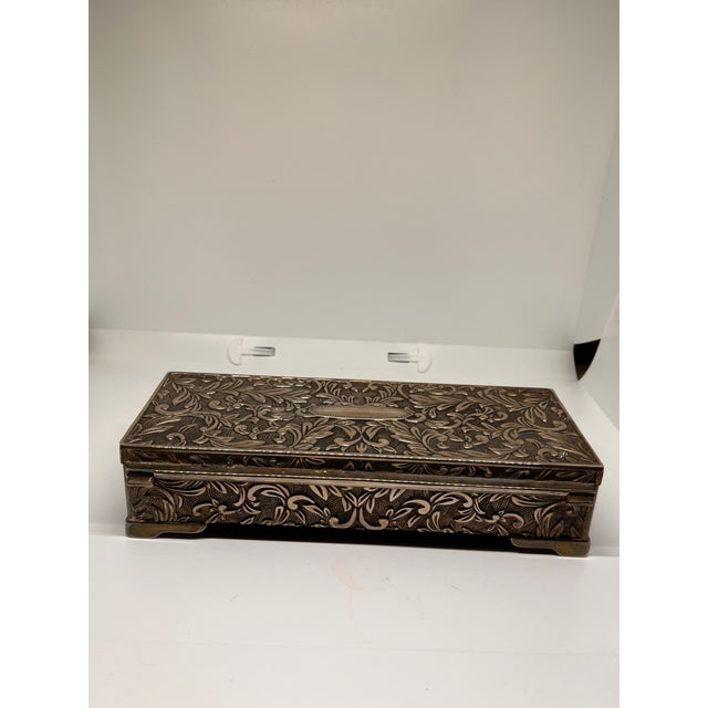 1990s Godinger Silver Silverplate Floral Scrollwork Jewelry Box For Sale - Image 12 of 13