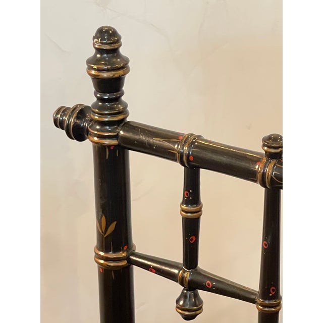 Napoleon III Faux Bamboo Painted Cane Low Chair, 19th Century For Sale - Image 12 of 14