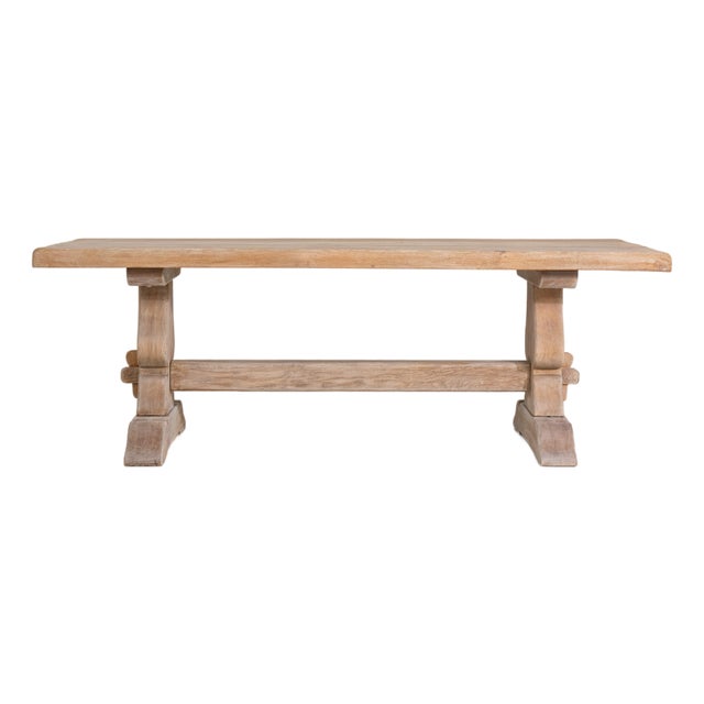Oak Trestle Dining Table For Sale