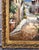 Large Vintage Mediterranean Street Coastal Landscape Oil Painting Ornate Gold Wood Frame For Sale - Image 9 of 13