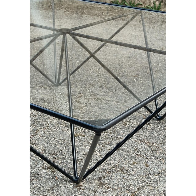 1980s Coffee Table in Metal and Glass, 1980s For Sale - Image 5 of 12