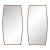 Hoke Wood Products Furniture Company Walnut Brass Beveled Glass Boat Shaped Mirror - A Pair For Sale