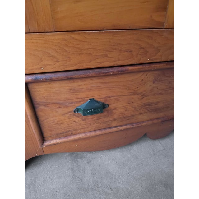 19th Century Antique European Pine Wardrobe Cabinet For Sale - Image 9 of 12