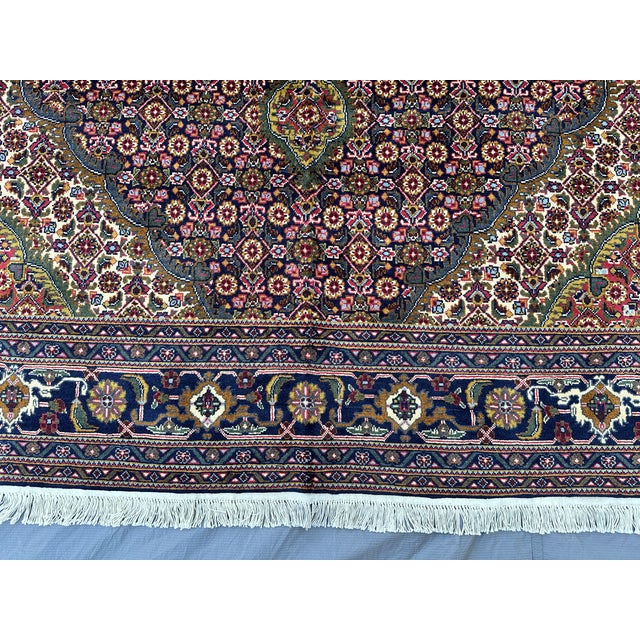 Multicolor Tabriz Mahi Hand-Knotted Wool Rug - 6'5" X 9'9" For Sale - Image 6 of 12