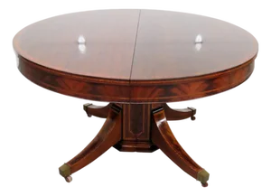 20th Century Regency Inlaid Mahogany Dining Table