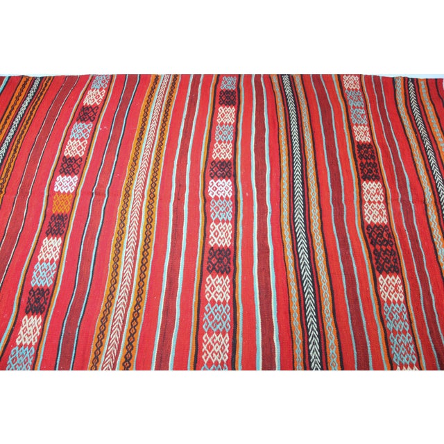 1970s Handmade Tribal Vivid Tones Kilim Rug - 7'10x4' For Sale - Image 11 of 13