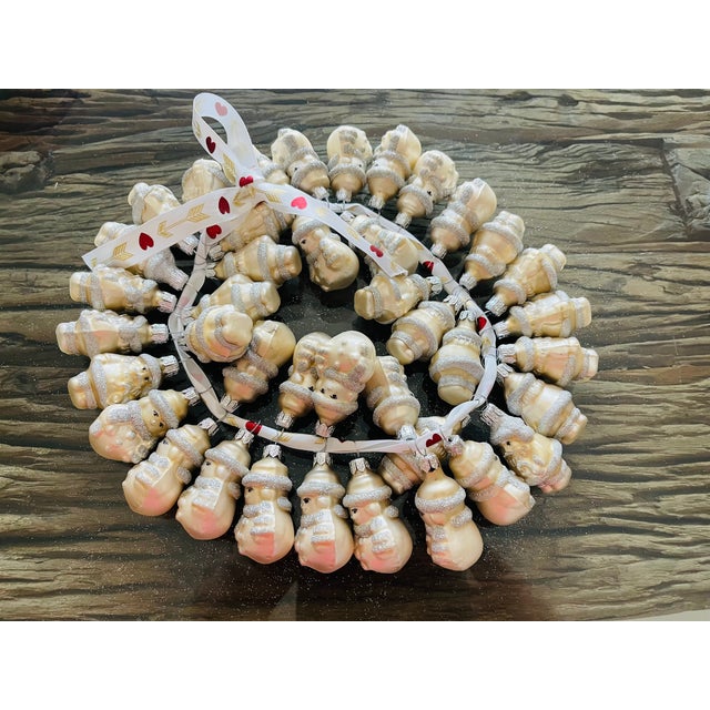 1990s 40 S Cute Mini Silver Glass Christmas Ornaments- For Sale - Image 5 of 11