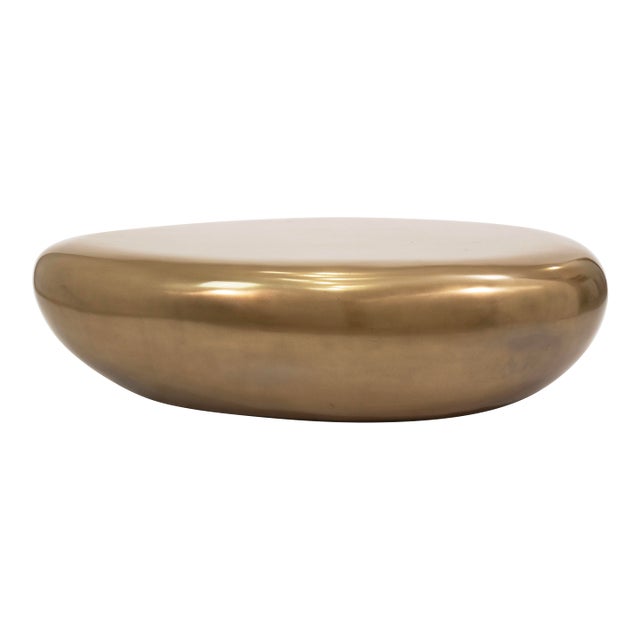 Riverstone Gold Leaf Egg Shaped Coffee Table for Philips Collection For Sale