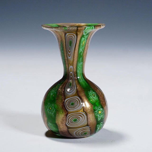 Mid-Century Modern Antique Murrine Vase With Aventurine, Fratelli Toso Murano Ca. 1920s For Sale - Image 3 of 6