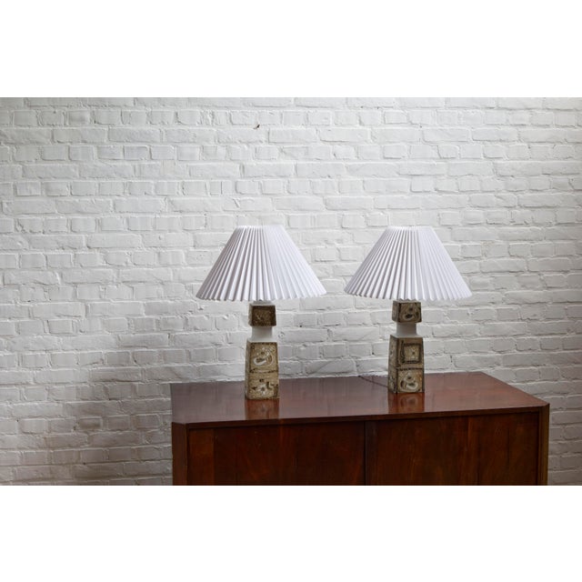 Danish Porcelain Baca Table Lamps by Nils Thorsson for Royal Copenhagen, 1960s, Set of 2 For Sale - Image 17 of 18