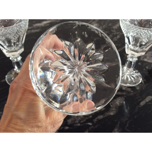 Transparent Vintage English Cut Crystal Stemmed Red Wine Glasses- Set of 3 For Sale - Image 8 of 13