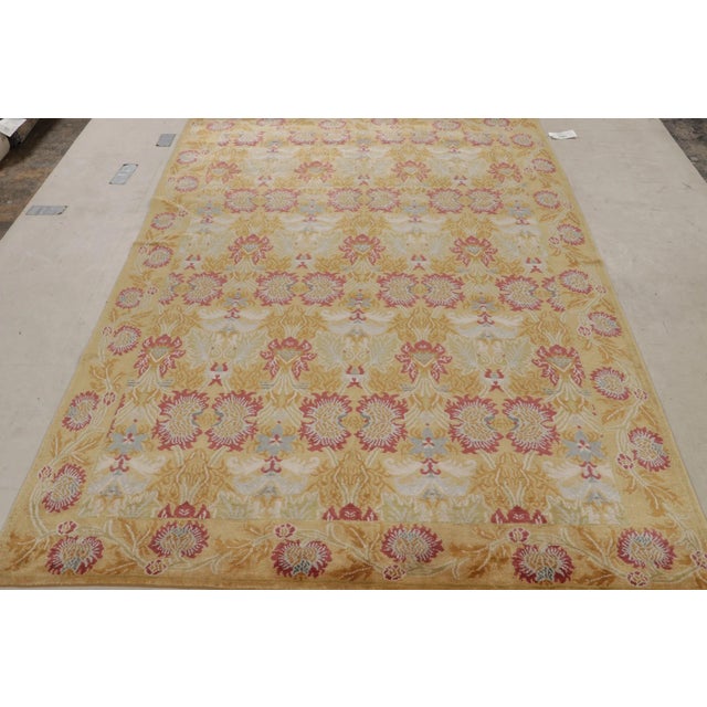 Hand knotted in silk, this 6×9 transitional rug is an addition to the European rug collection by Rug & Kilim,...