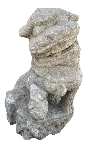 Antique Qing Dynasty Chinese Carved Stone Foo Dog