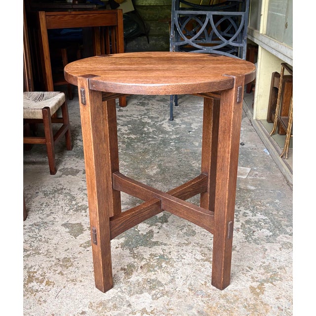 Stickley Early 20th Century Mission Oak Lamp Table Attributed to Gustav Stickley For Sale - Image 4 of 12