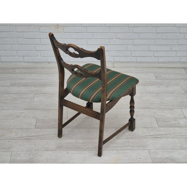 Mid-Century Modern Danish Dining Chairs in Oak & Wool, 1970s, Set of 4 For Sale - Image 3 of 18