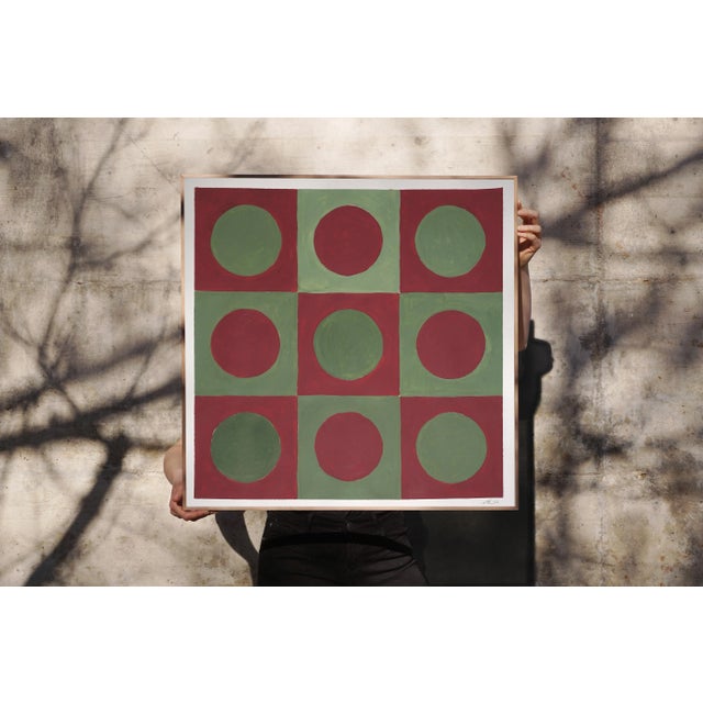 2022 "Forest Tile Grid" Abstract Acrylic Painting on Watercolor Paper by Natalia Roman For Sale In Miami - Image 6 of 9