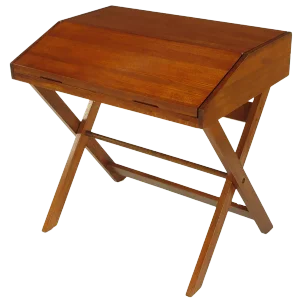 Sorrel Ash-Flip Top Trestle Based Writing Table