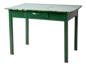Antique Primitive Green Farmhouse Table