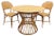 Vintage Round Rattan & Bamboo Dining Set, 1960s, Set of 3 For Sale