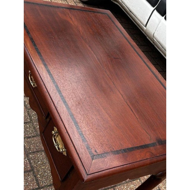 Georgian Walnut Lowboy with Brass Handles For Sale - Image 6 of 14