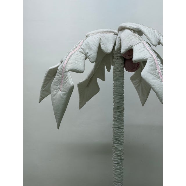 White Vintage Fabric Coconut Palm Tree Sculpture, 1990s For Sale - Image 8 of 18