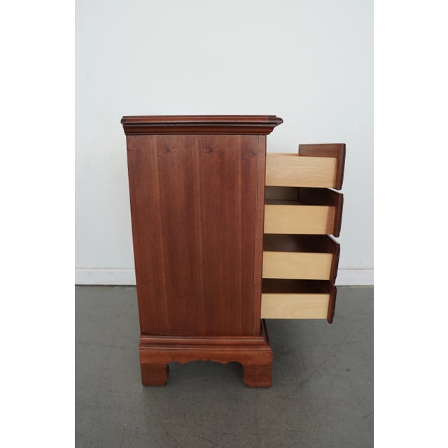 Wood Vintage American Drew Traditional Mahogany 4-Drawer Nightstand For Sale - Image 7 of 12