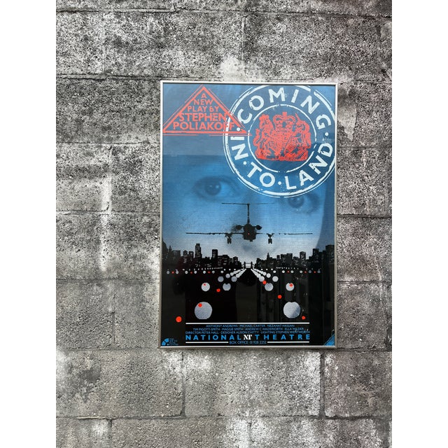 Vinatge "Coming in to Land" the National Theater Original Promotional Poster Signed by Maggie Smith. For Sale - Image 4 of 14