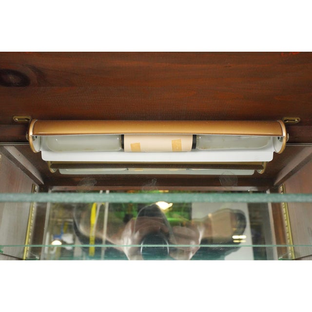 Traditional Vintage Mirrored Back Wood Curio Vitrine Cabinet For Sale - Image 3 of 15