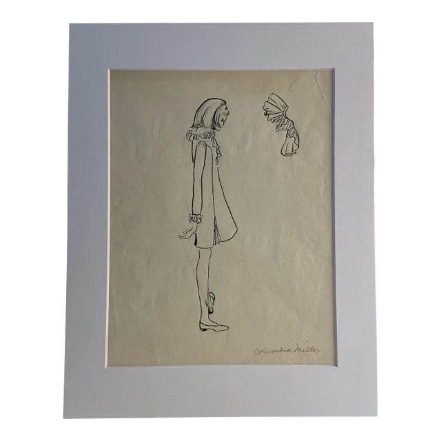 Original 1960s Fashion Drawing For Sale